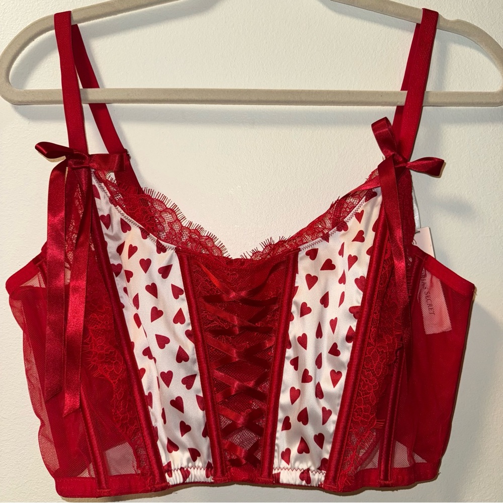 Victoria Secret Red Heart-Patterned Women's Corset